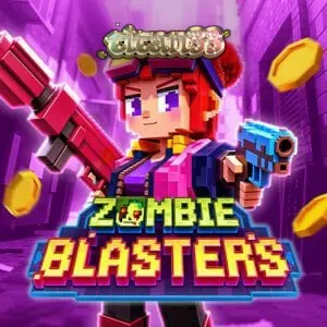Tampilan visual retro arcade pada slot Zombie Blasters